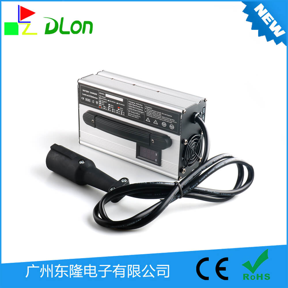 带仪表显示48V15A大圆头高尔夫球车充电器48V铅酸电池充电器