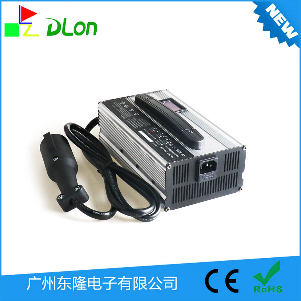 带仪表显示48V15A大圆头高尔夫球车充电器48V铅酸电池充电器